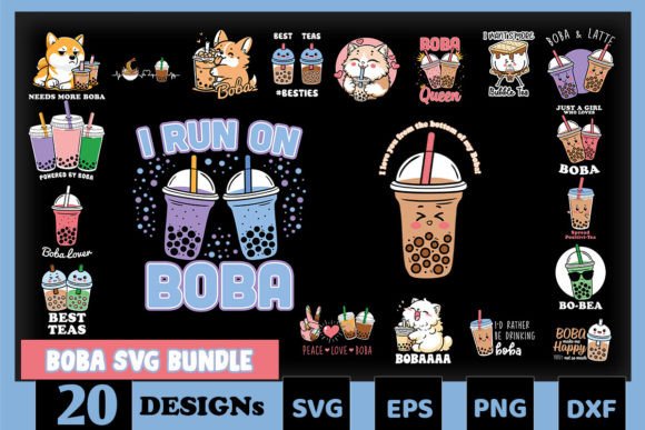 Boba SVG Bundle: Graphics and Crafts for Local Branding