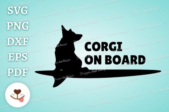 CORGI on BOARD Funny Dog Car Decal Svg Graphics and Crafts