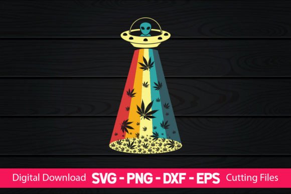 Funny Alien Weed Lovers Graphics for Crafts