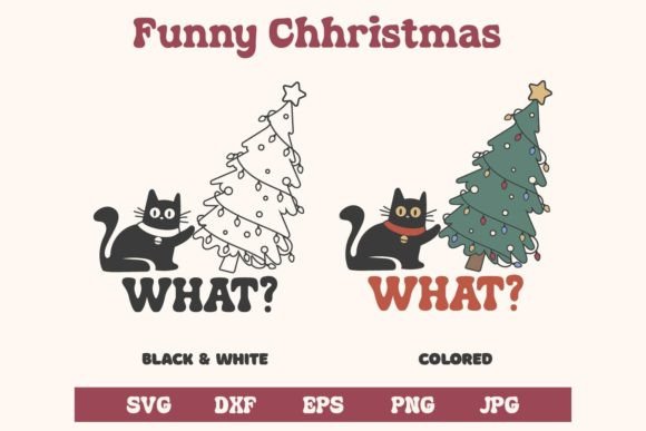 Funny Christmas Cat, What Svg Graphics for Crafts