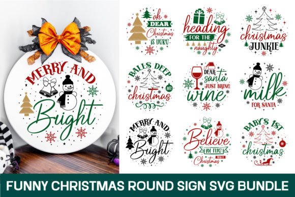 Funny Christmas Round Sign Svg Bundle 2 Graphics and Crafts Review