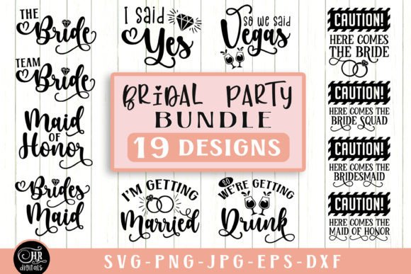 Funny Matching Bridal Party Bundle Graphics and Crafts