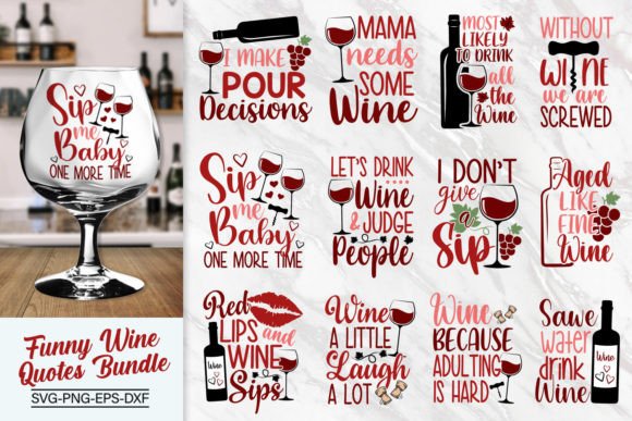 Funny Wine Quotes Bundle Svg Review