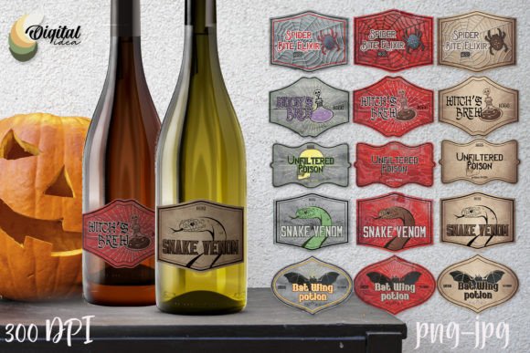 Halloween Funny Retro Bottle Labels SVG Graphics and Crafts Review