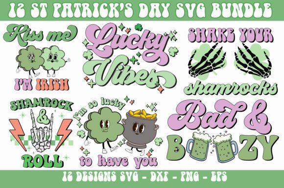 Retro Funny St Patrick s Day SVG Bundle Graphics and Crafts